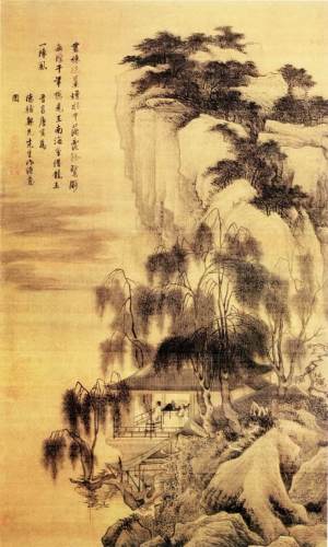 落霞孤鹜图〔明代画家唐寅〕